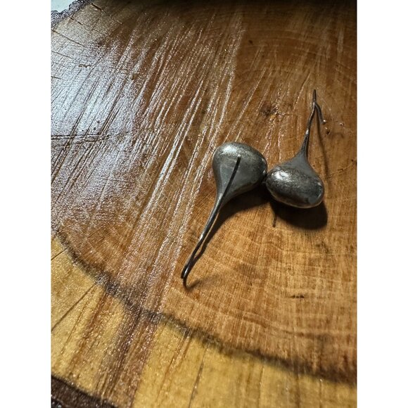 Vtg Sterling Silver Teardrop Long Dangle Drop Earrings Modernist Mid Mod Read - Picture 10 of 16